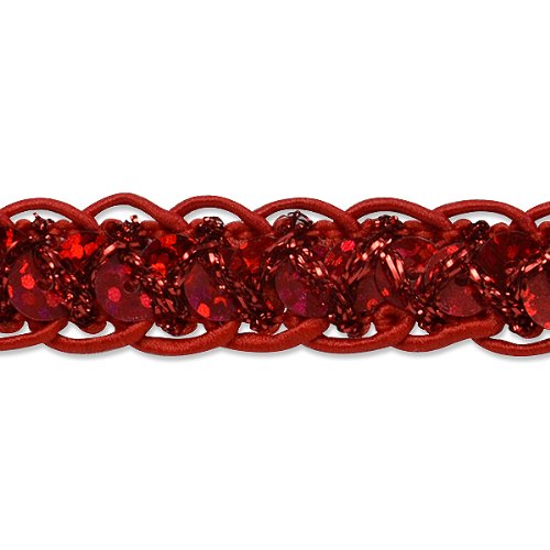 UPC 730484721947, Expo International Sequin Cord Braid Trim, 20-Yard, Red