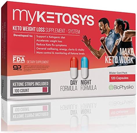 MYKETOSYS 2020 Best Keto Weight Loss Pills for Women & Men. The Only Day & Night Formula Keto Fat Burner Pills Plus Ketone Strips. A Complete Keto Supplement for Ketosis with GoBHB Exogenous Ketones