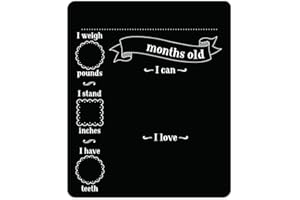CANOPY STREET Monthly Baby Stats and Milestones Sign/Months Old Reusable Plastic Board / 10" x 12" Gender Neutral Black Photo Prop