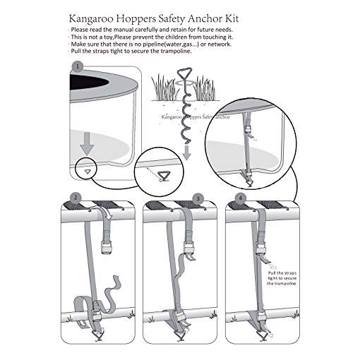 Kangaroo Hoppers Heavy Duty Trampoline Anchor Kit Set of 4
