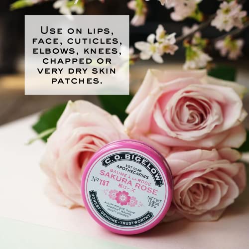 C.O. Bigelow All Purpose Salve Lip Balm Tins, Sakura Rose Salve Pack of