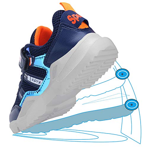 Vivay Boys Lightweight Sneakers Breathable Running Shoes Walking Shoes Fashion Sneakers for Boys Size 12 Blue - Thumbnail 4