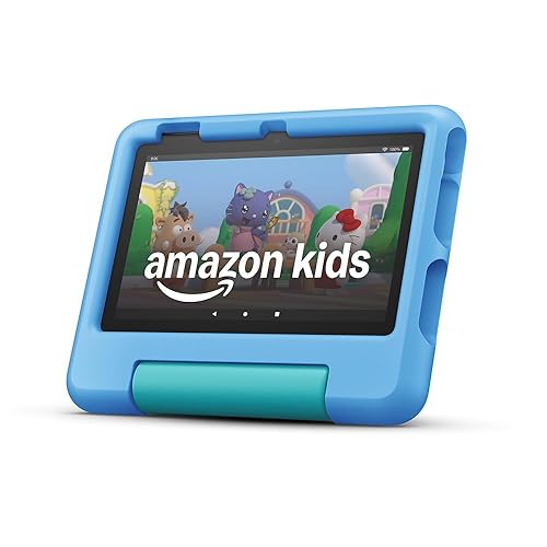Amazon Fire 7 Kids tablet | 7" display, ages 3–7, includes ads-free books, games and videos that children love, parental controls, 10-hour battery, 32 GB