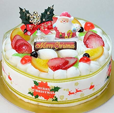 Amazon クリスマスケーキ リース 生クリーム 6号 18cm ホール 創業39年老舗ケーキ屋 ｂｃｃスイーツ ケーキ 洋菓子 通販