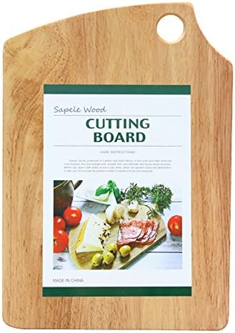 IKEEPFINE Rubberwood Hardwood Cutting Board with Unique Design Chopping Board for Meat /Pizza/Fruit/Bread/Vegetables