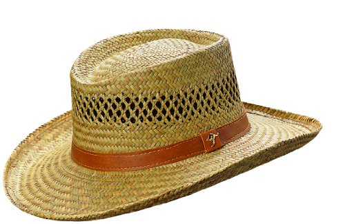 Dorfman Pacific Men s Gambler Rush Straw Kangaroo Cowboy Hat (Natural Brown, XL)