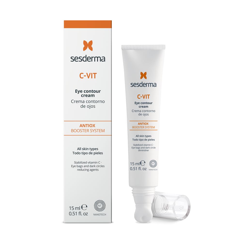 Sesderma | C-Vit Eye Contour Cream | Vitamin C | Eye Contour Cream | Eye Brightening | Reduces Puffiness and Dark Circles | Depuffing Eye Cream | 15 ml