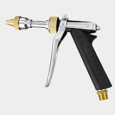 PetraTools HD Metal Trigger Sprayer Nozzle, Solid Brass Head, 3 Spray Patterns, M18 x 1.5 Hose Fitting, Non-Slip Grip