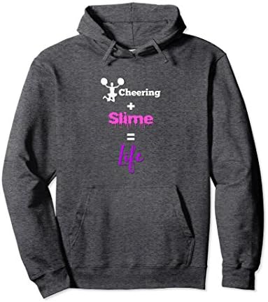 Unisex Cheering and Slime is Life Slime Cheering Hoodie For Girls Large Dark Heather
