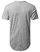 URBANCREWS Mens Hipster Hip Hop Melange Longline Pocket T-Shirt Gray, M