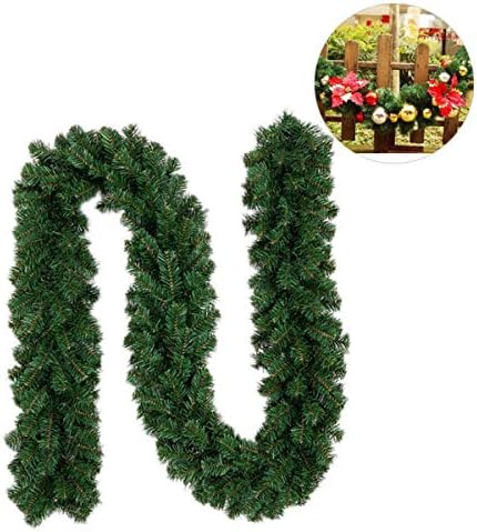 WEEKEND SHOP Christmas Decoration Decoration for Home New Green Christmas Garland Wreath Xmas Home Party Pine Tree Rattan Hanging Ornaments Xmas Decor Green
