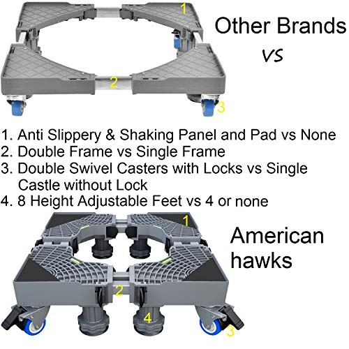 Mini Fridge Stand Mobile Base With 4 Locking Refrigerator Wheels And 8
