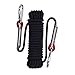 Rock Climbing Rope, 12mm Diameter Static Outdoor Hiking Accessories High Strength Cord Safety Rope (10m,32ft)(20m,65ft) (30m,98ft) (Black, 98ft)