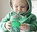Nuby Thirsty Kids Flip-it Freestyle On The Go Water Bottle with Bite Resistant Hard Straw and Easy Grip Band, Green Banana Leaves, 12 Ounce