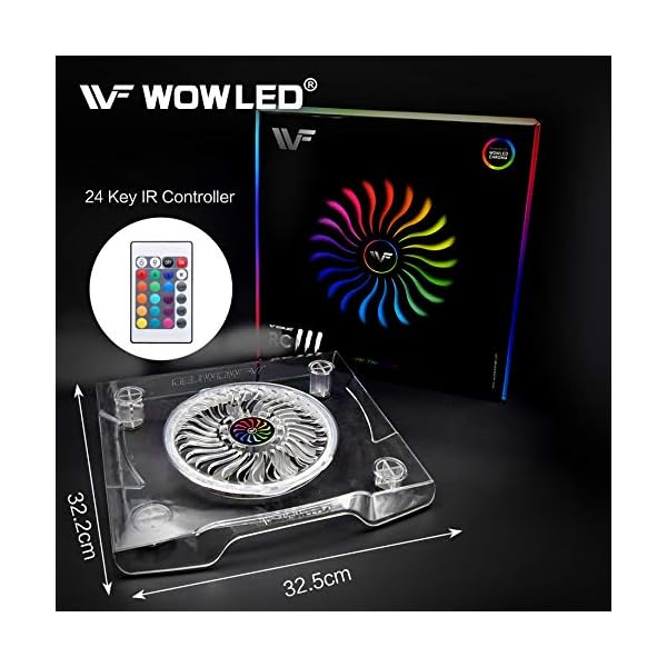 WOWLED-Upgrade-USB-RGB-LED-Cooler-Cooling-Fan-Stand-Wireless-Remote-Controller-IR-Multi-color-LED-Light-Accessories-for-PS4-Playstation-4-Pro-PS4-Slim-XBOX-One-X-Notebook-Laptop-Gaming-Consoles WOWLED Upgrade USB RGB LED Cooler Cooling Fan Stand, Wireless Remote Controller IR, Multi-color LED Light Accessories…