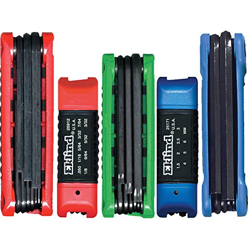 EKLIND 25036 Lot de 5 jeux de 36 clés hexagonales pliantes Ergo-Fold Combo- Inch/MM/TORX Star