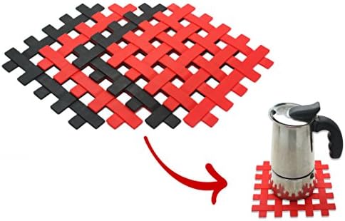 Silicone Hot Pad Trivet - Set of 4 (22 x 16cm) - High Heat Resistance - Durable Build - Non-Slip - Easy to Clean &amp; Store - Unmatched Versatility!
