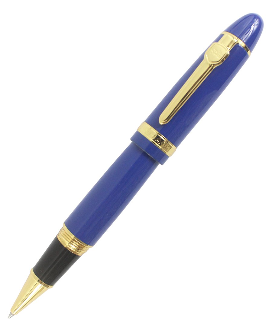 Gullor Heavy Big Rollerball Pen 159, Gold Trim, Black Ink(0.7mm), Blue