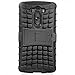 Fosmon [RUGGED] LG G3 Case - HYBO-RAGGED Heavy Duty Hybrid Protective Cover with Kickstand - Retail Packaging (Black)