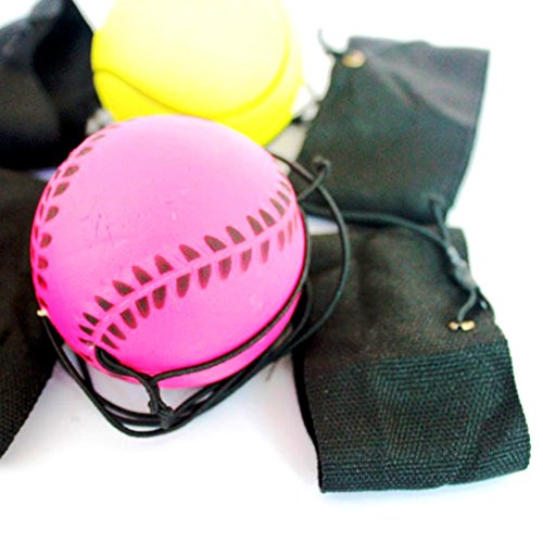 Wenasi 1PCS Bouncy Wrist Band Ball ,Rubber High Bounce with Velcro Wrist & Elastic String Rebound for Finger Exercise,Children Gift Sport Toy Balls (Random Color) - Thumbnail 4