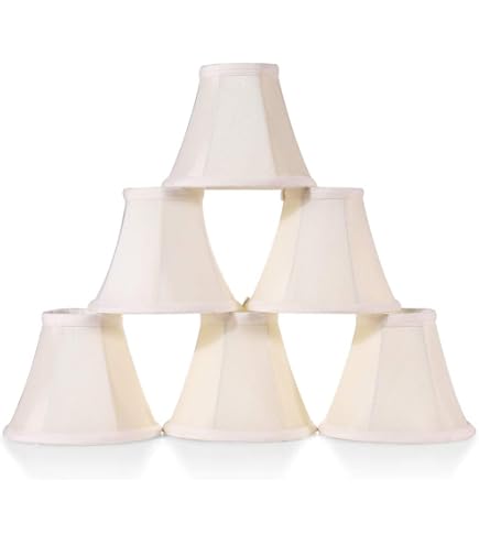 Royal Designs White Chandelier Lamp Shades - Set Of 6 Clip-On Soft Bell Shades 3x5x4.5
