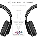 HiGoing Active Noise Cancelling Wireless Bluetooth Over Ear Headphones with Mic Foldable Hi-Fi Stereo headset for iOS iPhone Android TV PC Laptop - Black