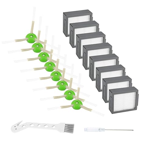 Isingo Replacement Parts Compatible Roomba I7 And I7 Replenishment Kit 8 High Efficiency Filters 8 Edge Sweeping Brushes #vacuum #for #stairs #and #edges Isingo Replacement Parts Compatible Roomba I7 And I7 Replenishment Kit 8 High Efficiency Filters 8 Edge Sweeping Brushes