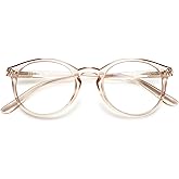 ABETOS Blue Light Blocking Reading Glasses Spring Hinges Round Eyeglasses Computer Readers for Women