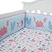Bedtime Originals Sugar Reef Aquatic 4 Piece Crib Bumper, Pink/Blue