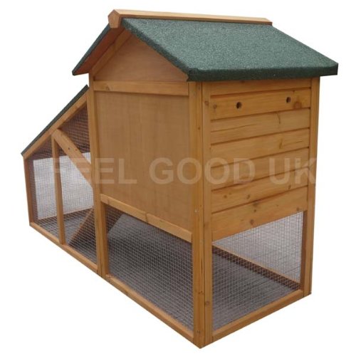 Pet Supplies FeelGoodUK Rabbit Hutch 150 x 66 x 100 cm BUNNY ARK NAT