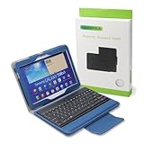 NEWSTYLE Blue Detachable Removable Bluetooth Keyboard Leather Stand Cover Case For Samsung Galaxy Tab 3 10.1