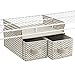 InterDesign Chevron Soft Closet Storage - Hanging Shelf with Two Drawers for Wire Shelving Systems, Taupe/Natural