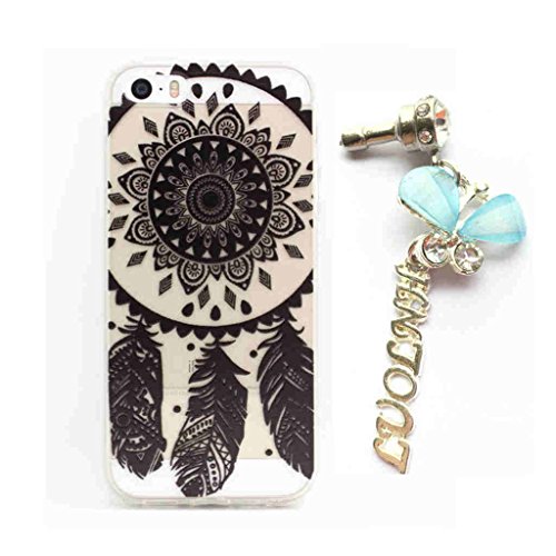 Iphone 5 Case, LUOLNH Henna Ojibwe Dreamcatcher tribal dream catcher Hard Plastic Clear Case Silicone Skin Cover for Apple Iphone 5/5S