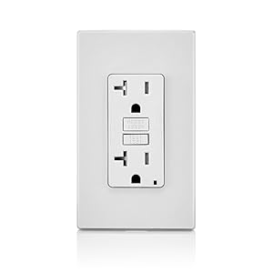 Leviton GFTR2-W SmarTest Self-Test SmartlockPro Slim GFCI Tamper-Resistant Receptacle with LED Indicator, 20-Amp, White
