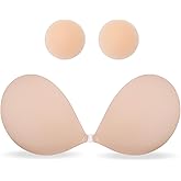 MITALOO Seamless Adhesive Bra Sticky Strapless Invisible Push up Bras Silicone Backless Nipple Cover for Women
