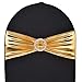 Pack of 50 Stretch Spandex Chair Sashes for Wedding Party Banquet Decoration Elastic Bulk Chair Cover with Buckle Engagement Event Birthday Graduation Meeting Metallic Gold