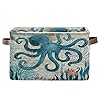 Weilife Vintage Nautical Octopus Map Storage Basket Bins, Ocean Sea Starfish Seaweed Collapsible Storage Cube Fabric… 51UzqowztQL. SS100