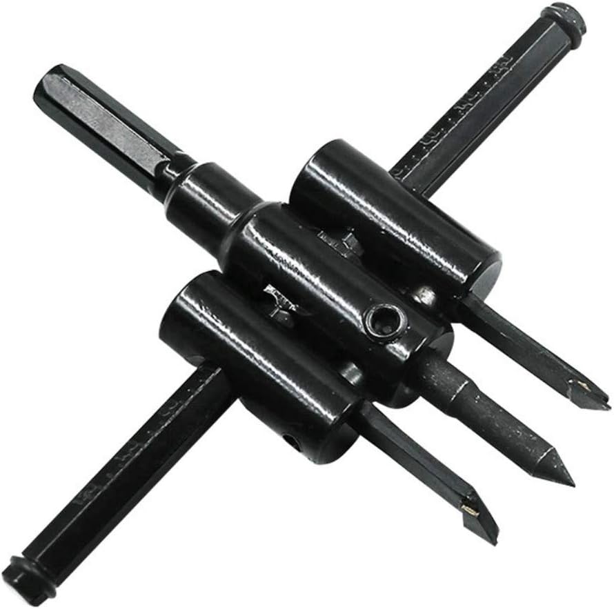 30mm-120mm Adjustable Circle Hole Cutter Saw Drill Bit Kit Plane Type Aircraft Hole Opener Alloy Steel Wood Drywall Drill Bit Round Cutting Tool Set.