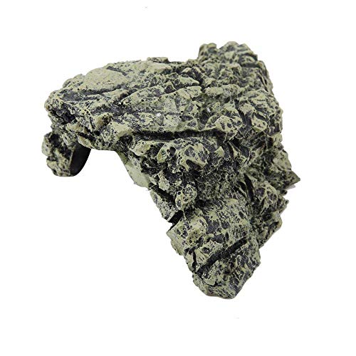Reptile Resin Cave Small Lizards Turtle Basking Platform Hiding Habitat Shelter for Aquarium Terrarium Decoration Ornament (Medium)
