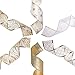 ARCCI Christmas Wired Edge Ribbon, Holiday Party Assorted Organza Swirl Sealing Sheer Glitter Gift Wrapping - 36 Yards (6 Rolls x 6yd) 2.5 Inch - Gold/White