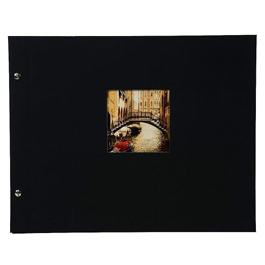 Goldbuch Schraubalbum mit Fensterausschnitt, Bella Vista, 39 x 31 cm, 40 schwarze Seiten mit Pergamin-Trennblättern, Erweiter