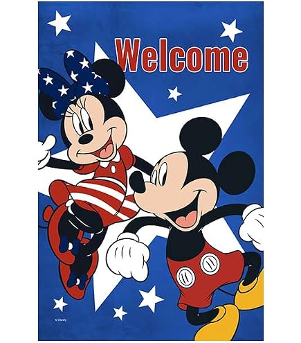 Amazon.com : Flagology, Disney Mickey and Minnie USA Welcome