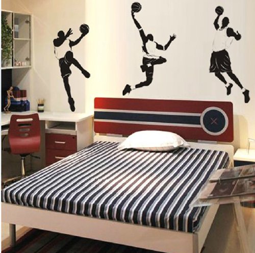 Spoting Basketball Duck Layup Sporter Wall Decal Sticker Living Room Stickers Vinyl Removable Black Color High 85cm Wide 135cm