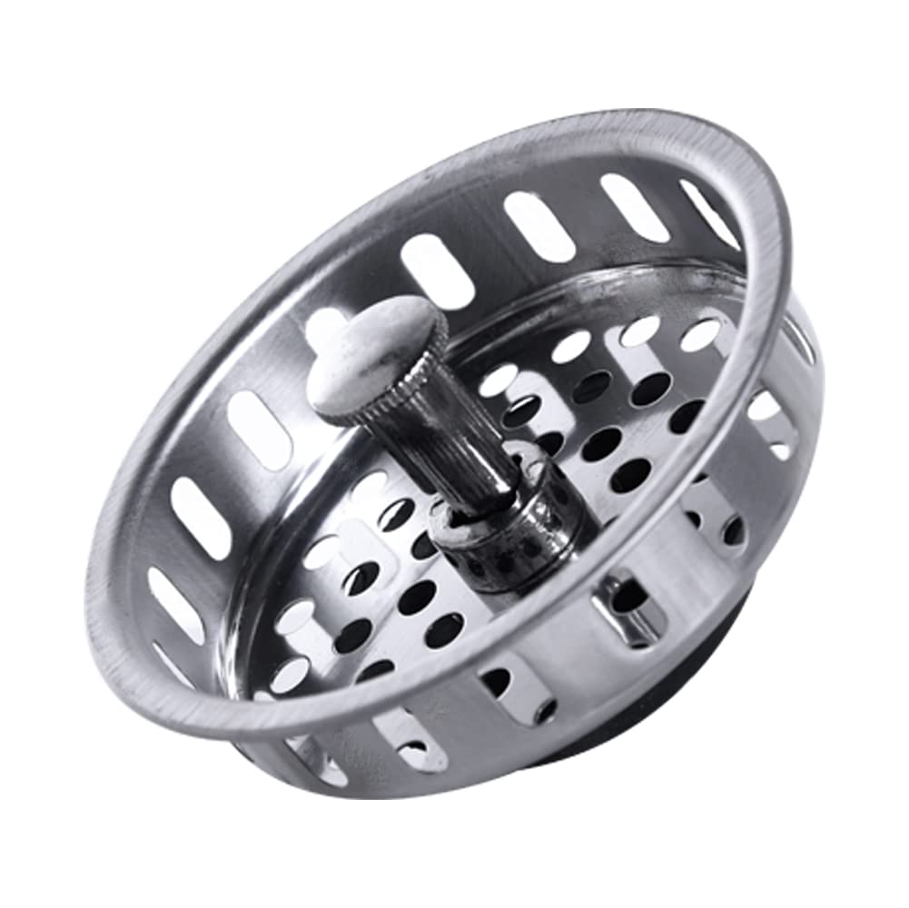 Photo 1 of VARNAHOME Stainless Steel Kitchen Sink Basket Strainer Replacement for US Standard Drains (3-1/2 Inch), Stainless Steel Body W/Large Neoprene Seal 1 Pack