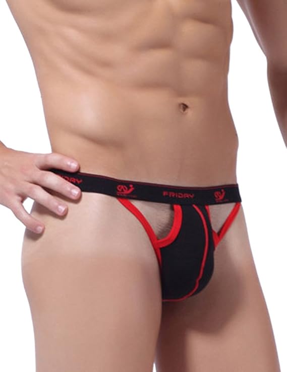Herren Slips Baumwolle GCup Tanga Unterwäsche SH11 Gr.L Schwarz