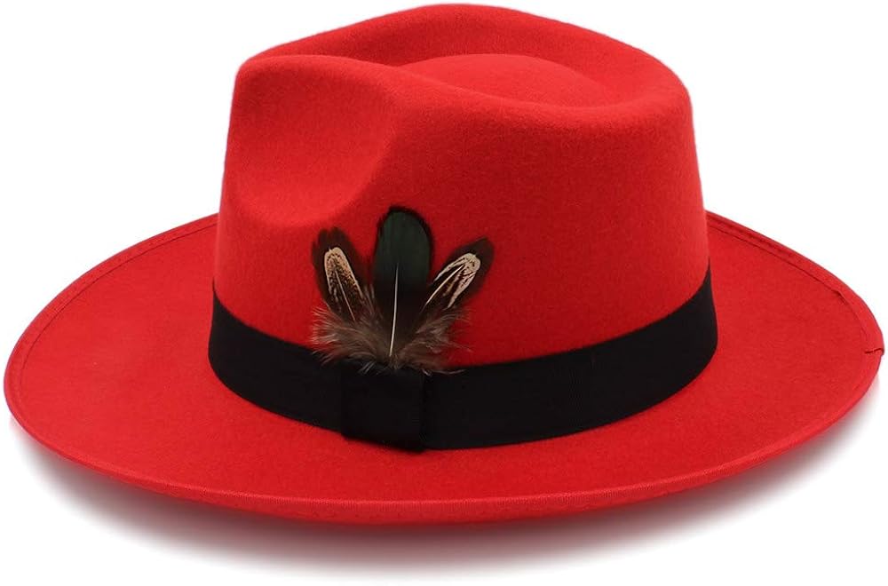 ladies red trilby hats