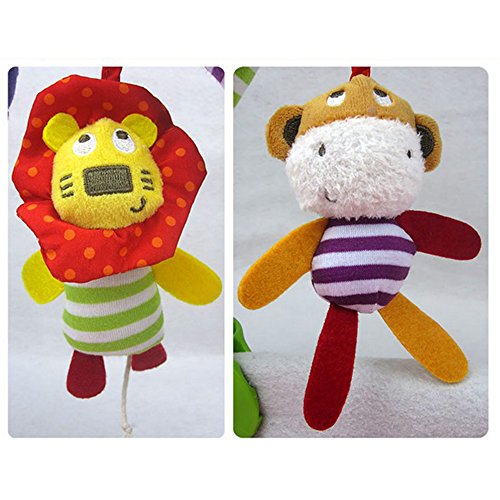 CdyBox Newborn Stroller Crib Pram Travel Spiral Activity Toy, Lion and Bird