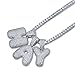 HECHUANG Micropave Simulated Diamond Iced Out Bling Custom Bubble Letters Pendant