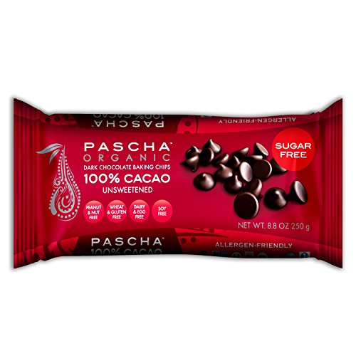 Pascha Organic Unsweetened Dark Chocolate Baking Chips 100 Cacao, 8.8
