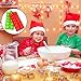 4 Pieces Christmas Silicone Chocolate Molds Set Non Stick Candy Molds Cookies Baking Trays with Christmas Elements Shapes （Red, Light Green）